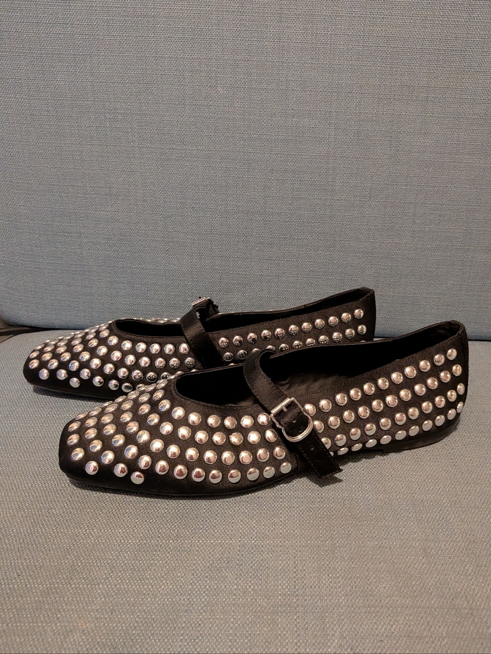 Katy Perry Studded Black Mary Jane Flats